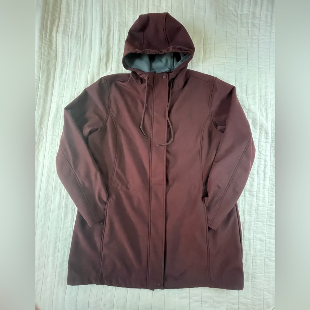 Outdoor Ventures Fleece Lined Women's Burgundy Hooded Coat XXL